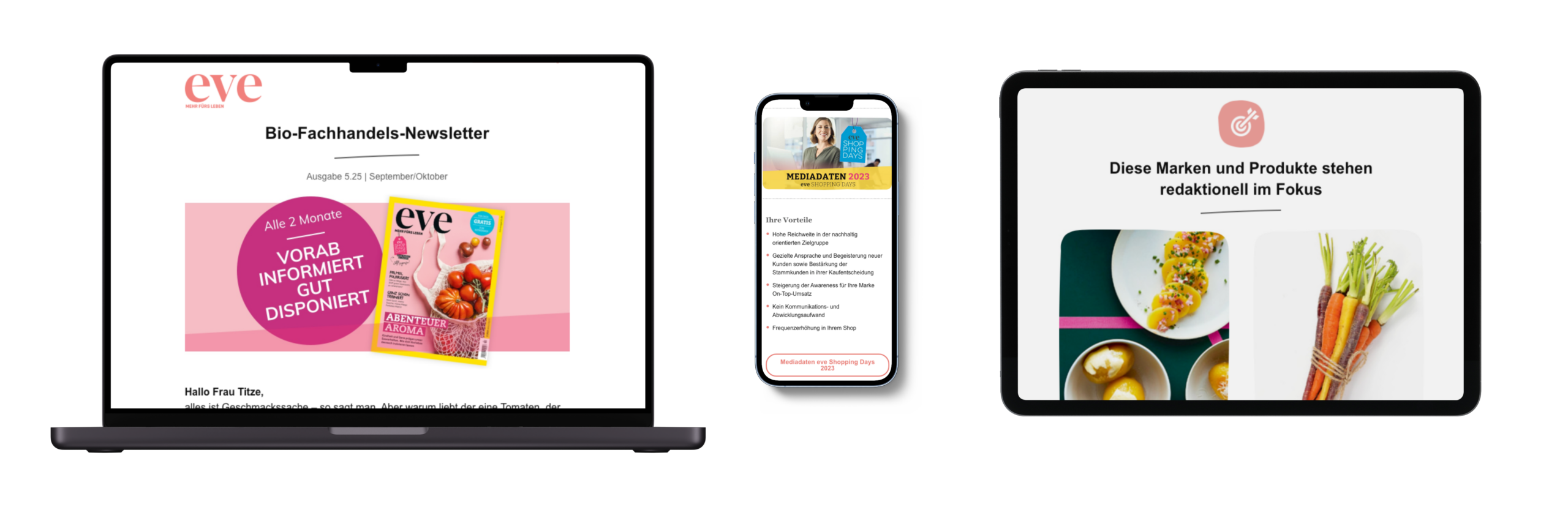 CleverReach Template Belvedere eve eve - Fachhandel Newsletter