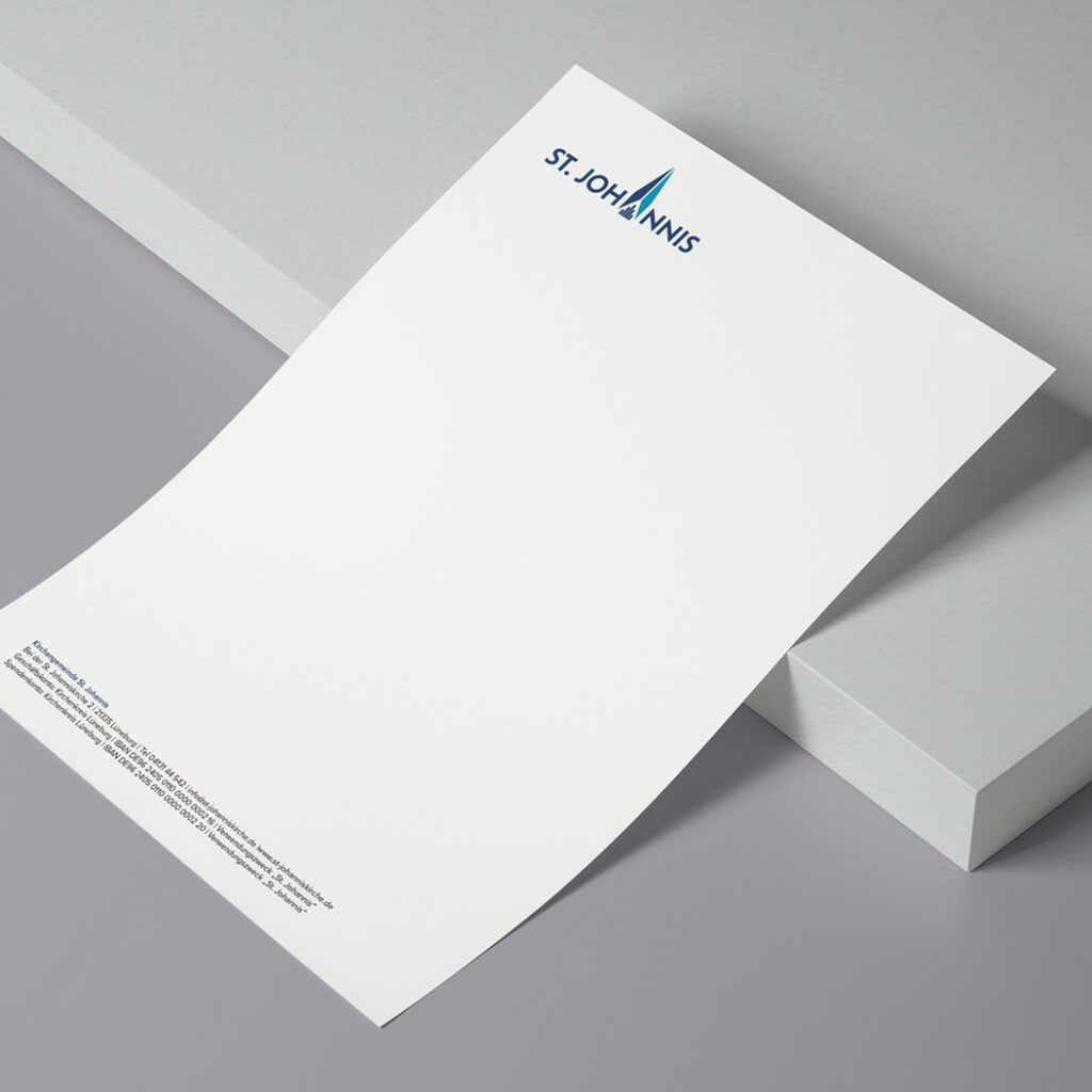 Brand Design für die Kirche St. Johannis Lüneburg Briefbogen