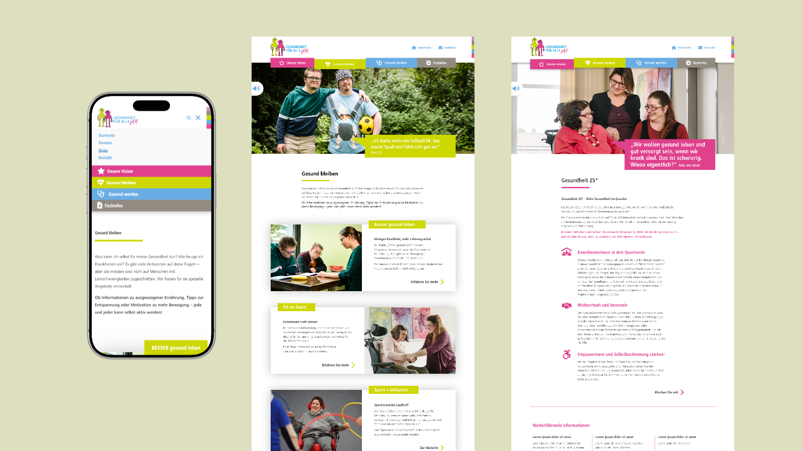 Projekte Gesundheit für alle jetzt - Website